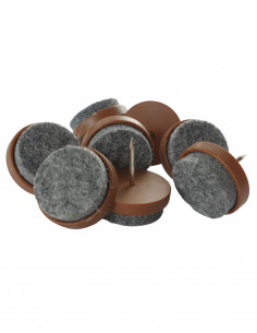 Felt pads driven wheel fi 22mm brown op 8 pcs KM357