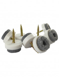 Felt pads screwed wheel fi 20mm white op. 8 pcs KM370