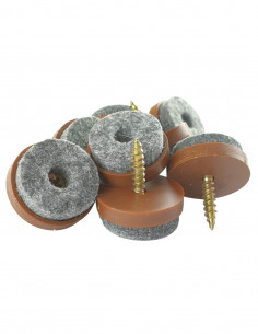 Felt pads screwed wheel fi 25mm brown op. 8 pcs KM376