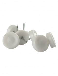 Plastic driven slides round fi 20mm white op 8 pcs KM384