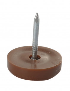 Plastic driven round slides fi 20mm brown op 8 pcs KM386 2