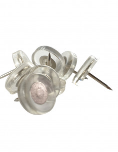 Round plastic driven slides fi 19mm transparent op. 8 pcs KM390