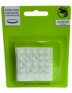 Odbojniki silikonowe samoprzylepne fi 8mm transparentne op. 50 szt KM395 2