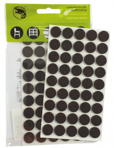 Self-adhesive felt pads wheel fi 14mm brown op 45 pcs KM301