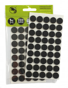 Self-adhesive felt pads wheel fi 14mm black op 45 pcs KM302