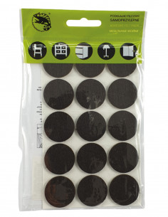 Self-adhesive felt pads wheel fi 28mm brown op. 15 pcs KM316 2