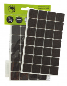 Podkładki filcowe samoprzylepne kwadrat 20x20mm brązowe op. 28 szt KM320