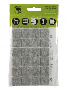 Self-adhesive felt pads square 20x20mm gray op. 28 pcs KM321 2