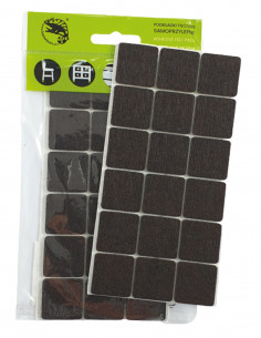 Podkładki filcowe samoprzylepne kwadrat 25x25mm brązowe op. 18 szt KM325