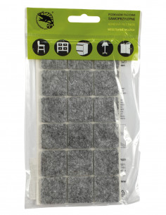 Podkładki filcowe samoprzylepne kwadrat 25x25mm szare op. 18 szt KM326 2