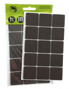 Podkładki filcowe samoprzylepne kwadrat 30x30mm brązowe op. 15 szt KM330