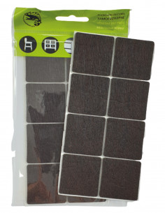 Podkładki filcowe samoprzylepne kwadrat 38x38mm brązowe op. 8 szt KM335