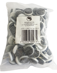 Felt pads driven wheel fi 20mm white op. 100 pcs KM351 2