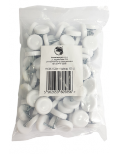 Plastic driven slides round fi 20mm white op 100 pcs KM385 2
