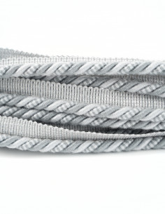 Sznurek ozdobny matowy z wypustką 8 mm stalowo-szary KM13815