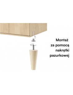 NOGA MEBLOWA KM624 ścięta H150 orzech 2