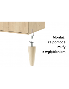 NOGA MEBLOWA KM671 STYLIZOWANA H350 surowa 2