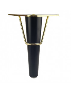 Noga meblowa drewniana czarna KM2502