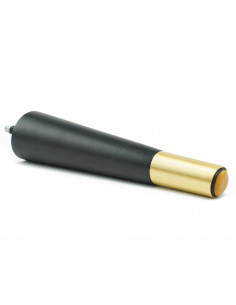 Wooden furniture leg with brass tip, black, slanted, H180 KM2311 2