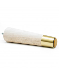 Wooden furniture leg with brass end, raw, straight, H180 KM2360 2