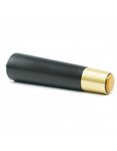 Wooden furniture leg with brass end, black, straight, H180 KM2361 2