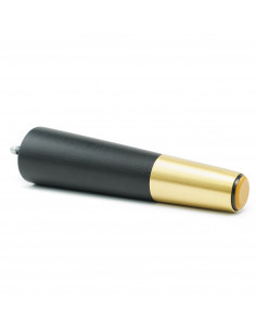 Wooden furniture leg with brass tip, black, straight, H180 KM2381 2