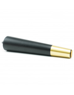 Wooden furniture leg with brass tip, black, straight, H240 KM2401 2