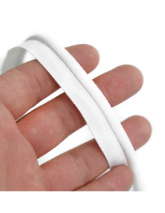 Decorative cord 5mm with ribbon matte white KM16100 2