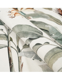 Tkanina No.107 WONDER VELVET ( ŻÓŁTE PAPUGI Z BANANOWCAMI ) 2