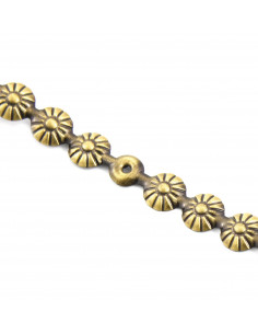 TAŚMA PINEZKI 11,0 MM MOSIĄDZ KWIATEK KT5082