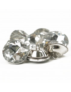 GLASS BUTTON 25.0 MM TRANSPARENT KK4508 PACK. 550 pcs.