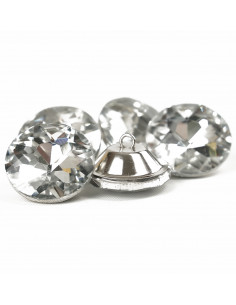 GLASS BUTTON 30.0 MM TRANSPARENT KK4510 PACK. 320 pcs.