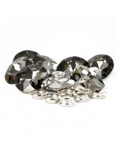 GLASS BUTTON NAP 25.0 MM GRAY KN4512 PACK. 550 pcs.