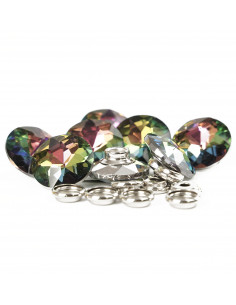 GLASS BUTTON NAP 25.0 MM RAINBOW KN4516 PACK. 550 pcs.