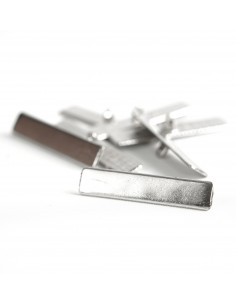 Nickel-plated plate with eyelet (eyelet) for quilting 10x50 mm, op. 25 pcs, KM4544 2