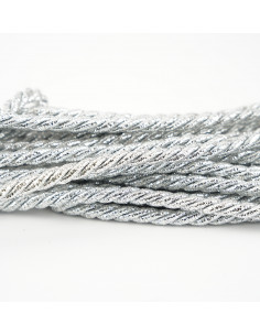 Sznurek ozdobny 6 mm brokatowy srebrny KM12119