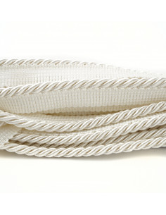 Decorative cord with piping 6 mm ecru KM12201