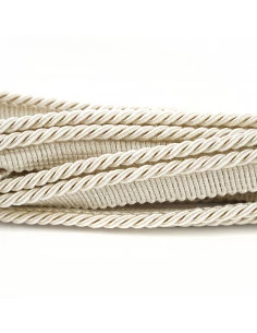 Decorative cord with piping 6 mm cream-grey KM12202