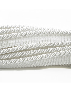 Decorative cord with piping 6 mm white KM12200