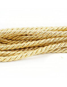 Decorative cord 8 mm glitter gold KM12318