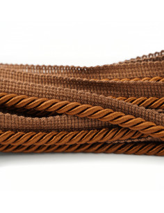 Sznurek ozdobny z wypustką 8 mm brązowy KM12406