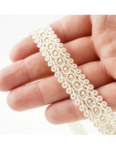 Taśma ozdobna szer. 15 mm kremowo-szary KM12502 2