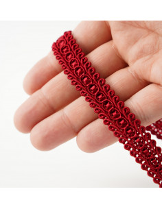 Decorative ribbon 15 mm wide maroon KM12508 2