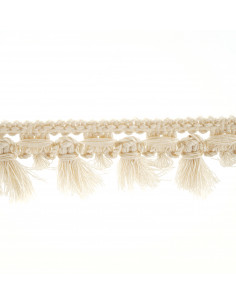 Decorative ribbon with tangs matt 35 mm wide ecru KM13301