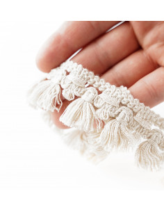 Decorative ribbon with tangs matte 35 mm wide cream gray KM13302 2