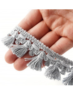 Decorative ribbon with tangs matte 35 mm wide steel-gray KM13315 2