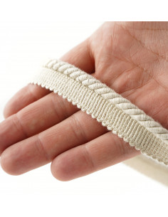 Decorative cord matte with piping 6 mm cream and beige melange KM13600 2