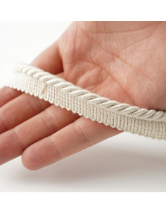 Decorative cord matte with piping 6 mm cream grey KM13602 2