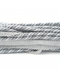 Sznurek ozdobny matowy z wypustką 6 mm stalowo-szary KM13615