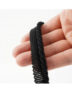 Sznurek ozdobny matowy z wypustką 6 mm czarny KM13616 2